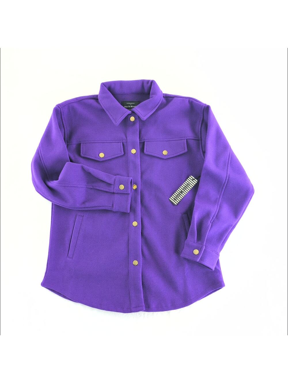 Haute Monde NWT Purple Snap Up Shacket Women's Medium